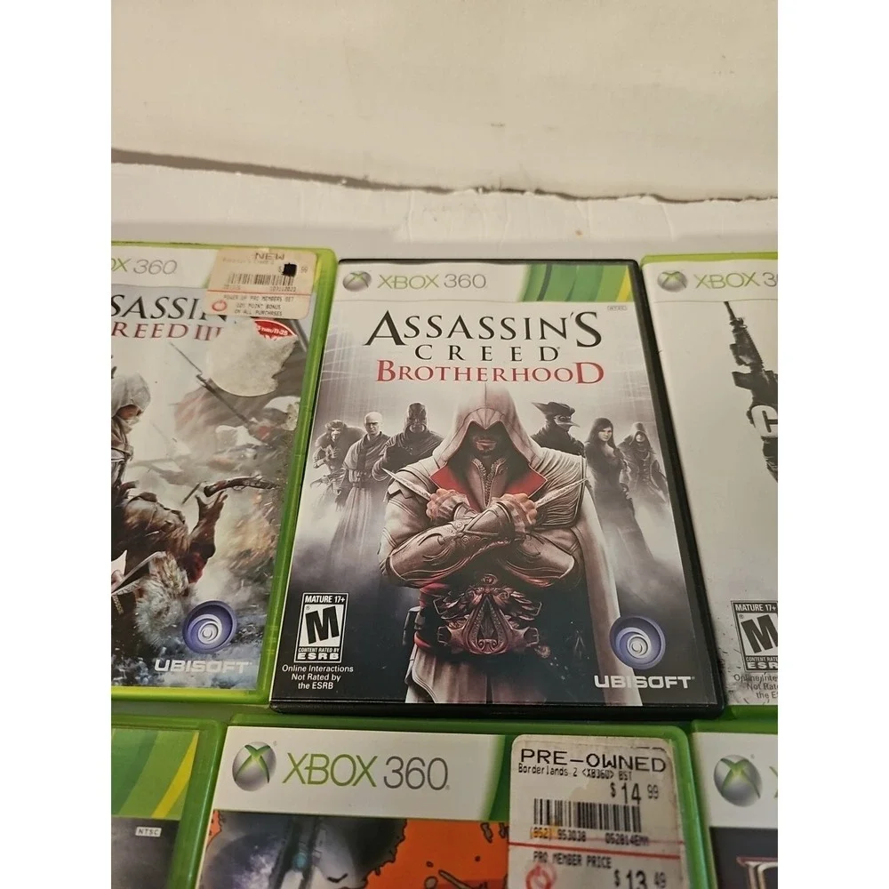 Lot Of 6 Xbox360 Games Borderlands Fable Darksider Assassin's Cree Call Of Duty